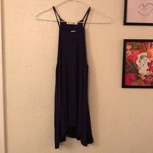 Navy blue high neck tank top